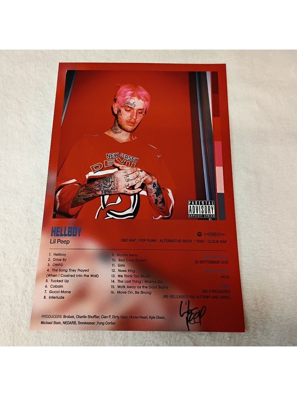 🆓 Free W/Purchase Lil Peep Thick Cardstock Hellboy Poster